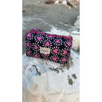 Yare Atelier Pembe Kalp Desen Kumaş Makyaj Çantası, Taşınabilir Makyaj Çantası Seyahat Çantası