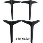 Yaren Home Dizayn Metal Koltuk, Kanepe, Dolap, Berjer, Tv Ünitesi Ayağı 20 cm - siyah