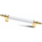 Yaren Metal Inci Kombin Lüks Modern Dolap Çekmece Kulpları 160 mm Beyaz Altın (16 Cm) 2 adet - Beyaz - Gold