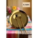 Yaren Style 6 lı Mini Gold Renk Paslanmaz Çelik | Tatlı, İkram Çerez Tabağı 12cm