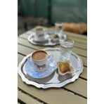 Yaren Style 6'lı Lüx Oval Kahve Sunum Tepsisi | Paslanmaz Kararmaz Kahve, Çay, Dekoratif Sunum Tepsi 25x20cm