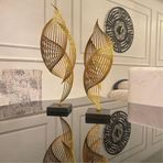 Yaren Style Helezyon Döngü 2'Li Takım Metal Obje Biblo Aksesuar Masa Konsol Orta Sehpa Dresuar Salon