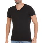 Yaren Tuhafiye 6 Adet Fanila Siyah 481 Yıldız Erkek Bambu V Yaka T-Shirt