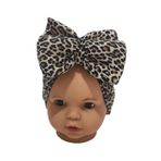 Yaren Tuhafiye Özlem Bebe Kız Bebek Leopar Fiyonklu Bone