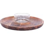 Yargıcı Mango Ağacı Cam Kaseli Servis Tabağı(20x7 Cm) - Renkli