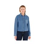 YARGICI Nakışlı Detaylı Uzun Kollu Denim Gömlek, L, 25YKGM6001X, Mavi, Kadın