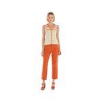 Yargıcı Paça Detaylı Normal Bel Boru Paça Pantolon, 44, 25YKPN3008X, Kiremit, Kadın