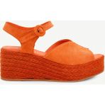 Yargıcı Platform Taban Deri Espadril - Turuncu - 40