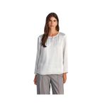 YARGICI Regular Bisiklet Yaka Uzun Kol Bluz, XS, 25KKBL6018P, Beyaz, Kadın