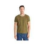 YARGICI Ribana Detaylı Bisiklet Yaka T-Shirt, XS, 25YETS9009X, Haki, Erkek