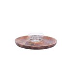 YARGICI Servis Tabağı Ahşap ve Cam Sunumluk 20x7 cm, 25KNHS1029M