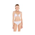 Yargıcı Yaka Detaylı Bikini Üst, XL, 25YKBW1019B, Beyaz, Kadın