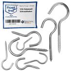 Yarı açık paslanmaz çelik ahşap kancalar, C-vida kancaları, paslanma geçirmez V4A kavisli ahşap iplik, duvar kancaları, fincan kancaları, bardak kancaları, 4.8 mm, kalınlık 65 mm, uzunluk 5 adet.