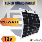 Yarı Esnek Suneco 120 Watt Güneş Paneli Monokristal Solar Dış Mekan Kullanımı için Uygun