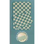 Yarım Ay Paspas Hediyeli Dama Desenli Kaymaz Taban Yıkanabilir 2 Parça Banyo Paspası 60X100 cm Shaggy Chess - Turkuaz