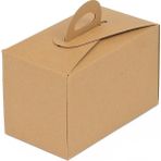 Yarım Baton Kraft Saplı Turta Kutusu 9X16X10 cm - 250 Adet