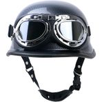 Yarım Kask Açık Yüz Motosiklet Kaskı Retro Çarpışma Kaskı Erkek Kadın Vintage Motosiklet Kaskı ECE Onaylı Cruiser Chopper Scooter Moped Gözlüklü(Texture,S=(55~56cm))