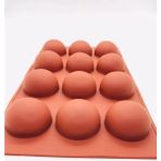 Yarım Küre 12'li Silikon Kek Pasta Buz Kalıbı Ürün 4,5cm