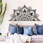 Yarım Mandala Metal Duvar Sanatı Dekoru - Yoga Meditasyon Odası için Karmaşık Bohem Tasarımı Manevi Ev Dekoru - Lotus Çiçeğinden Esinlenen Çakra Duvar Askısı (152 x 77 cm)