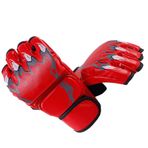 Yarım Parmak Boks Dövüş Eldivenleri, Ayarlanabilir Bilek Bandı Ile Yarım Parmak Kickboks Eldivenleri, Erkekler Kadınlar Için Boks Eğitim Eldivenleri (Kaplan Pençesi Tarzı Kırmızı)