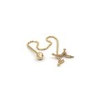 Yarım Yıldız Tragus Altın Küpe