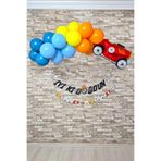 Yarış Arabaları Tema Doğum Günü Balon Zinciri Seti Fon Perdeli Doğum Günü Süsleme Seti