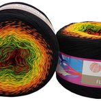 Yarn Art Flowers YarnArt Çiçekler 500g Bobbel Yünü Gradyan, %55 Pamuk, Bobble Örgü Yünü Çok Renkli (Siyah Turuncu Sarı vb. 267)