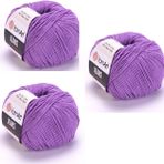 Yarnart Yarn Art Jeans Amigurumi Örgü Ipi 72 Koyu Eflatun Renk Hırka Örgü Ipi Bebek Ipi Punch Ipi 3'lü Paket