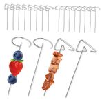 YARNOW 20 Adet Kebap şişleri mangal seti şiş seti yeniden kullanılabilir ızgara şişleri barbekü şişleri ızgara için metal şiş çubukları barbekü et şiş sebze şişleri Paslanmaz çelik Silver