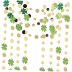 YARNOW 4 Adet dört yapraklı yonca zümrüt yeşili çelenk st patricks süslemeleri Dört yapraklı süs Yeşil parti dekorasyonu st patrick günü süslemeleri mezuniyet partisi dekorasyonu Kağıt