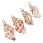 YARNOW 4 Adet kabuklu kolye kabuklu deniz hayvanı kabuğu takı okyanus takılar çorap emniyet pimi için takılar takı yapımı için güneş tılsımları spiral kabuklu deniz kabuğu boho takılar