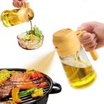 YARRAMATE Zeytinyağı Dispenseri, 2'si 1 Arada Pişirme için Yağ Püskürtücü, 16 oz/470 ml Cam Yağlı Püskürtme Şişesi, Mutfak, Salata, Kızartma, Barbekü için Gıda Sınıfı Dağıtıcı ve Püskürtücüsü