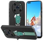 Yarxiawin Honor Magic 4 Pro 5G ile uyumlu kılıf deri silikon kılıf manyetik desen estetik, cep telefonu kılıfı Honor Magic 4 Pro stantlı halka koruyucu kılıf darbeye dayanıklı döner (yeşil)