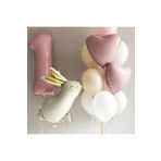 Yaş Pembe Folyolu Tavşan Folyolu Balon Doğum Günü Parti Set Süsü, 78999585523