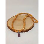 Yaşam Tohumu Ametist Taşlı Rudraksha Tohum Kolye Dolama Bileklik 8mm (49718)