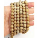 Yaşam Tohumu Bileklik Boy Ud Ağacı Ahşap Yarım Dizi 8mm (45268) (18CM Uzunluğundadır)