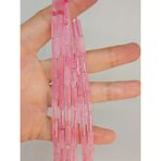 Yaşam Tohumu Çeyrek Dizi (9cm Uzunluğundadır!) Pembe Kuvars Taşı Silindir Kesim 4X12.5MM Çeyrek Dizi (49376)