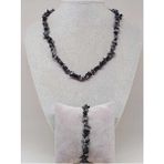 Yaşam Tohumu Kar Tanesi Obsidyen Taşı Küçük Taşlar Kolye & Bileklik Seti (52262)