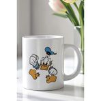 YasBey Design Duffy Duck Tasarımlı 330ML Baskılı Beyaz Seramik Kupa Bardak - 001 - Beyaz - 330 ml