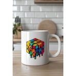 YasBey Design Eriyen Zeka Küpü Figürlü 330ML Baskılı Beyaz Seramik Kupa Bardak - 001 - Beyaz - 330 ml