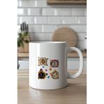 YasBey Design Kedi Desenli 330ML Baskılı Beyaz Seramik Kupa Bardak - 001 - Beyaz - 330 ml