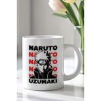 YasBey Design Naruto Uzumaki Tasarımlı 330ML Baskılı Beyaz Seramik Kupa Bardak - 001 - Beyaz - 330 ml
