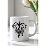 YasBey Design Stranger Things Tasarımlı 330ML Baskılı Beyaz Seramik Kupa Bardak - 001 - Beyaz - 330 ml