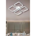 Yasemin White Chrome Tek Renk Modern Plafonyer LED Avize - Beyaz - Krom