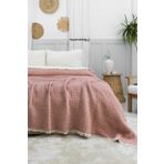 YASEMİNİNEVİ Çift Kişilik Kiremit Rengi 6 Katlı Müslin Yorgan , Yatak Örtüsü 220x240cm