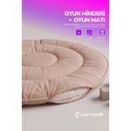 Yasetex Tasarım Pofuduk Bebek Oyun Minderi 100 cm Pamuklu Çocuk Oyun Matı Yer Yatağı - Kahverengi - 100 x 100 cm