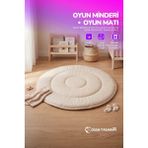 Yasetex Tasarım Pofuduk Bebek Oyun Minderi 100 cm Pamuklu Çocuk Oyun Matı Yer Yatağı - Renkli - 100 x 100 cm