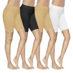 YaShaer Kadın Slip Şort Elbiseler için Yüksek Bel Yoga Bisiklet Yaz Şort Boyshort Külot 4 Paket, Renk 01: Siyah+beyaz++, S