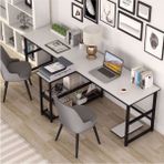 Yasmak 500-B Bilgisayar Masası, Ekstra Uzun Iki Kişilik Masa, Oyun Masa - 240 x 60 - Beyaz
