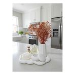 YASMELLA HOME Bulut Tepsi+ Vazo + Mumluk + Şakayık Mum + Şişe Kolonya + Tüp Kibrit ( Çiçek Dahil Değildir)